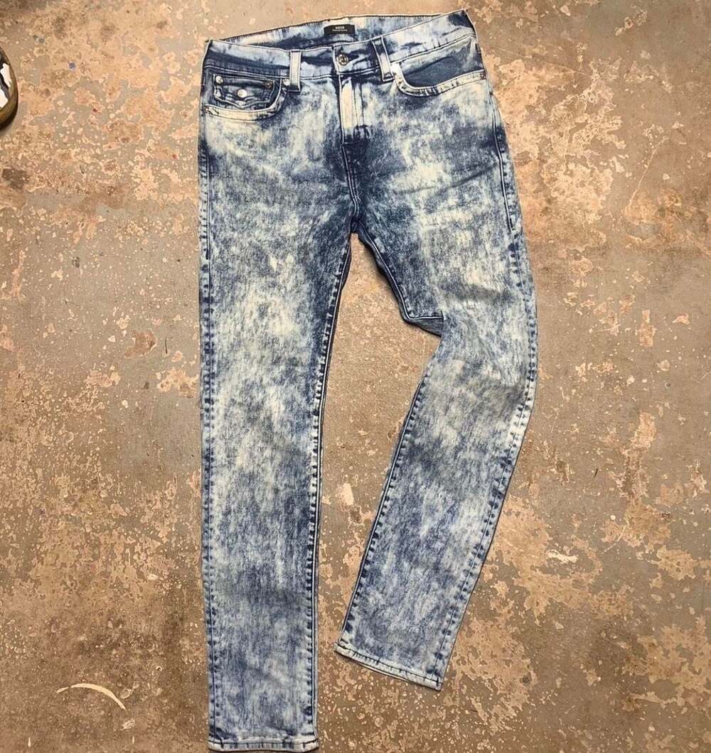 True Religion Rocco Relaxed Skinny Acid Wash Jeans